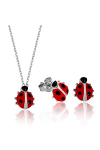 925 Ayar Gümüş Uğur Böceği Set