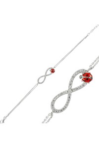 925 Ayar Gümüş Uğur Böceği Sonsuzluk Bileklik