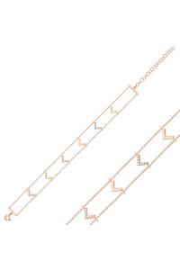 925 Ayar Gümüş Rose V Bileklik