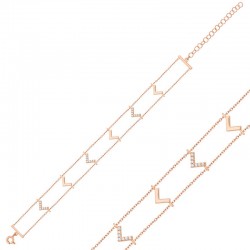 925 Ayar Gümüş Rose V Bileklik