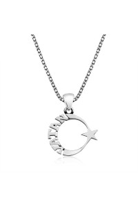 ​925 Ayar Gümüş Vatan Yazılı Ay Yıldız Erkek Kolye