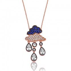 925 Ayar Gümüş Yağmur Bulutu Kadın Gümüş Kolye 925 Ayar Gümüş Yağmur Bulutu Kadın Gümüş Kolye