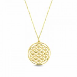 ​​925 Ayar Gümüş Yaşam Çiçeği Gümüş Kolye