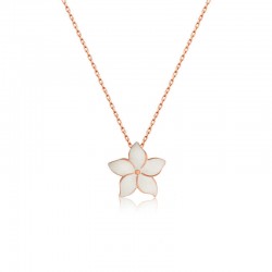 925 Ayar Gümüş Rose Yasemin Çiçeği Kolye