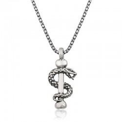 925 Ayar Gümüş Yılan Erkek Gümüş Kolye 925 Ayar Gümüş Yılan Erkek Gümüş Kolye