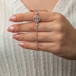 Gümüş Yonca Baget Taşlı Kadın Bileklik Gümüş Yonca Baget Taşlı Kadın Bileklik