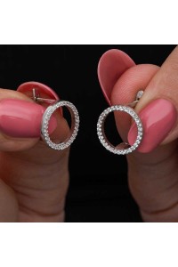 Gümüş Yuvarlak Kadın Küpe