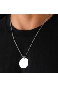 925 Ayar Gümüş Yuvarlak Plaka Kolye 925 Ayar Gümüş Yuvarlak Plaka Kolye