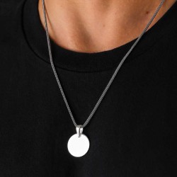 925 Ayar Gümüş Yuvarlak Plaka Kolye 925 Ayar Gümüş Yuvarlak Plaka Kolye