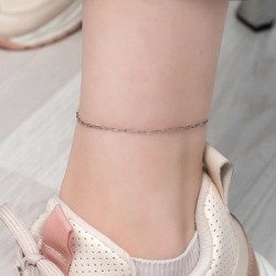 925 Ayar Gümüş Zincir Desenli Halhal 925 Ayar Gümüş Zincir Desenli Halhal