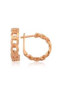 925 Ayar Gümüş Zincir Desenli Halka Küpe