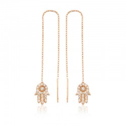 925 Ayar Gümüş Zincirli Fatma Ana Eli Küpe 925 Ayar Gümüş Zincirli Fatma Ana Eli Küpe