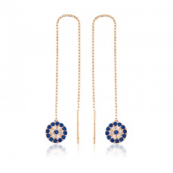 925 Ayar Gümüş Zincirli Nazar Küpe