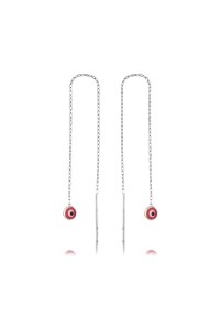 925 Ayar Gümüş Zincirli Pembe Nazar Küpe