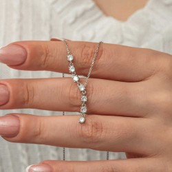 Gümüş Zirkon Sıra Taşlı Kadın Kolye Gümüş Zirkon Sıra Taşlı Kadın Kolye