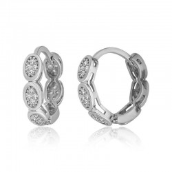 Gümüş Zirkon Taşlı Halka Kadın Küpe Gümüş Zirkon Taşlı Halka Kadın Küpe