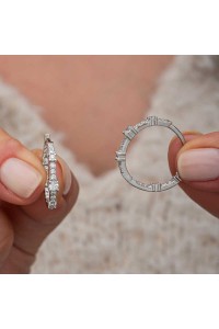 Gümüş Zirkon Taşlı Halka Kadın Küpe