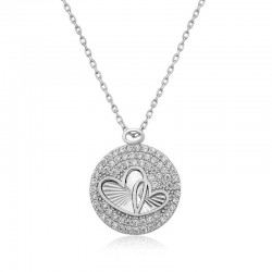 925 Ayar Gümüş Zirkon Taşlı İki Kalp Kadın Gümüş Kolye