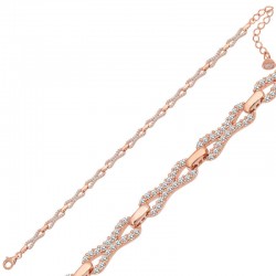 925 Ayar Gümüş Rose Zirkon Taşlı Kadın Bileklik