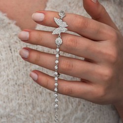 Gümüş Zirkon Taşlı Kelebek Kadın Bileklik Gümüş Zirkon Taşlı Kelebek Kadın Bileklik