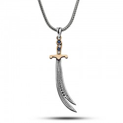Gümüş Zirkon Taşlı Zülfikar Kılıcı Erkek Kolye