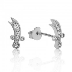 Gümüş Zülfikar Kılıcı Çivili Küpe Gümüş Zülfikar Kılıcı Çivili Küpe