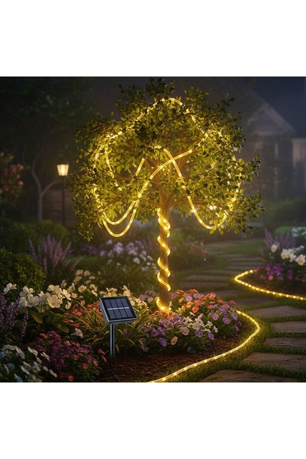 Güneş Enerjili Bahçe Aydınlatma 12 Metre Hortum Kaplama S-14