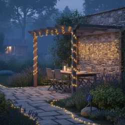 Güneş Enerjili Balkon Bahçe Peri LED 20 Metre S-20