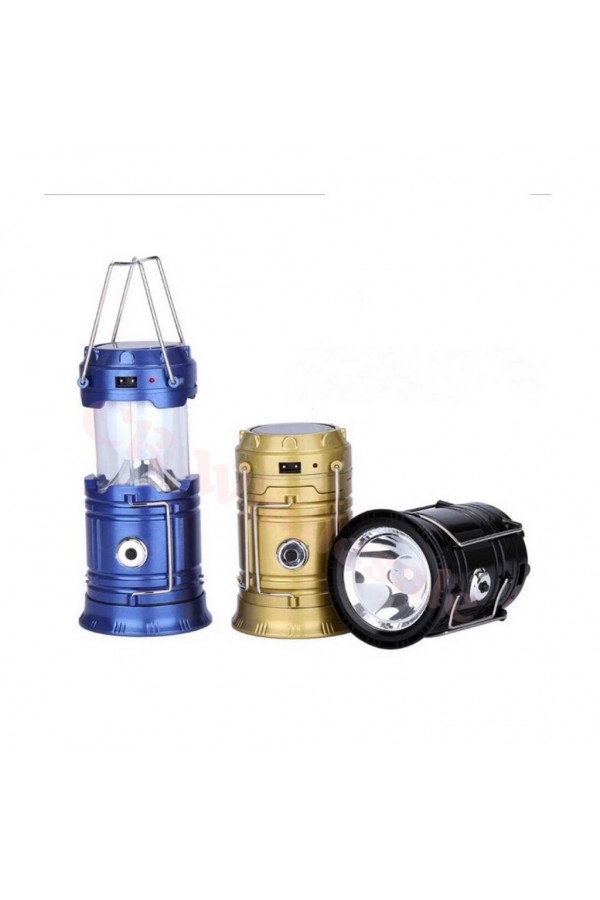 Güneş Enerjili Şarj Edilebilir USB Girişli Kamp Feneri Büyük Boy