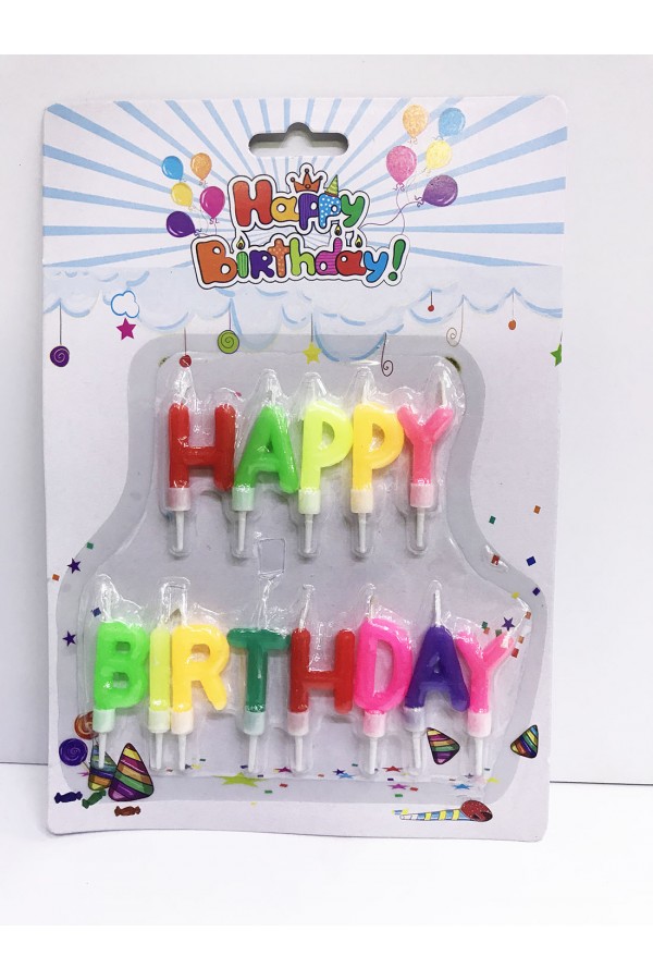 Parti Aksesuar Happy Birthday Yazılabilen Rengarenk Doğum Günü Mumu Parti Aksesuar Happy Birthday Yazılabilen Rengarenk Doğum Günü Mumu