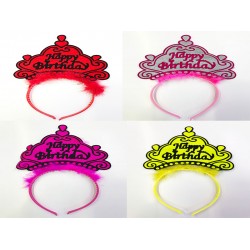 Parti Aksesuar Happy Birthday Yazılı Neon Renk Taç 12 Adet Parti Aksesuar Happy Birthday Yazılı Neon Renk Taç 12 Adet
