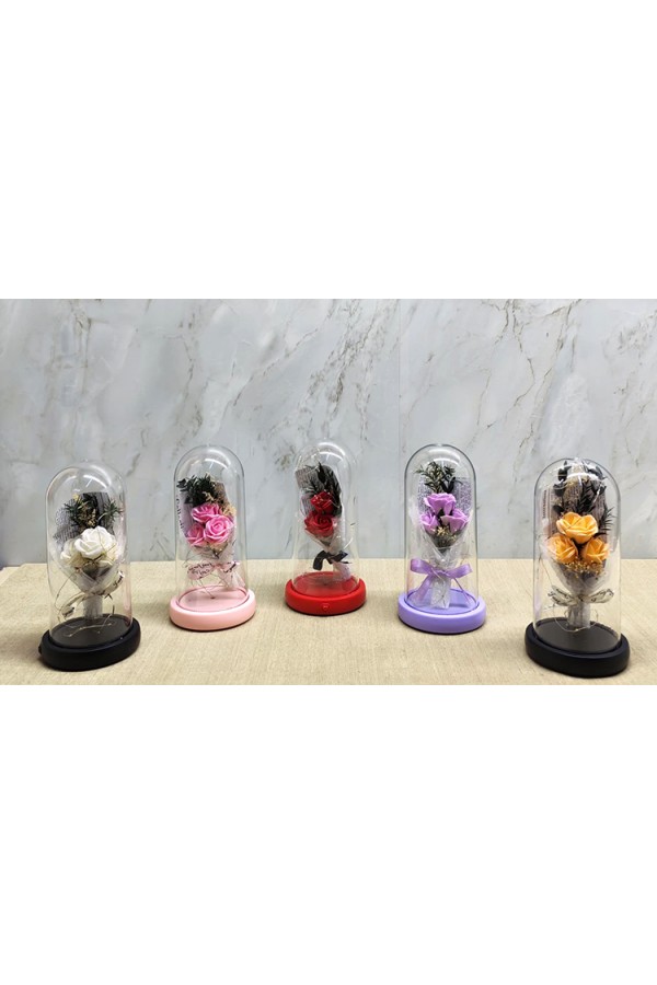 Işıklı Müzikli Romantik Gül Buketi