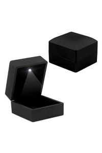 Işıklı Siyah Renk Yüzük Kutusu
