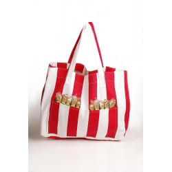 Kadın Kanvas 2 Cepli Günlük Renkli Plaj Omuz Çantası Kırmızı Kadın Kanvas 2 Cepli Günlük Renkli Plaj Omuz Çantası Kırmızı