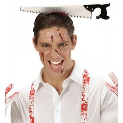 Kafaya Saplanmış Halloween Kanlı Testere Şaka Tacı Kafaya Saplanmış Halloween Kanlı Testere Şaka Tacı