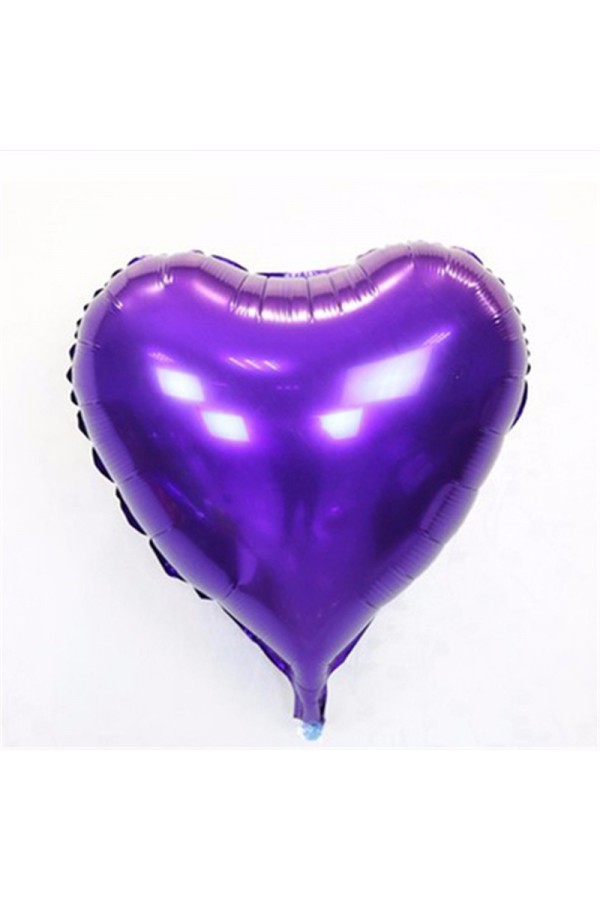 Parti Aksesuar Kalp Balon Folyo Mor 45 cm 18 inç