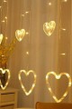 Kalp Dekorlu Animasyonlu Perde LED Işık 3 Metre