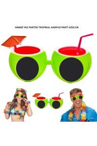 Karpuz Şekilli Tropikal Hawaii Yaza Merhaba Parti Gözlüğü
