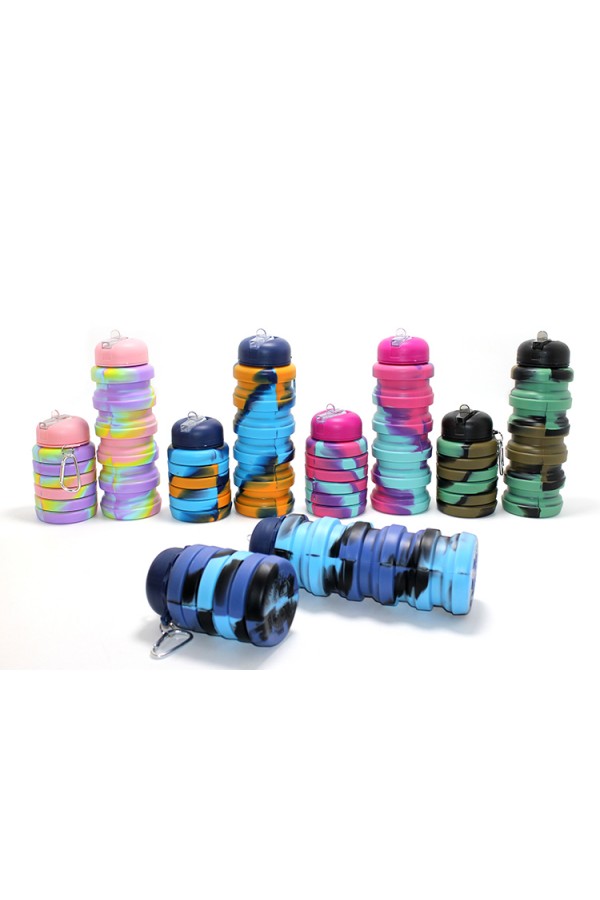 Katlanabilir Portatif Silikon Su Şişesi 500 Ml