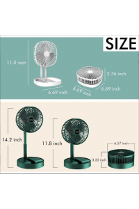 Katlanır Teleskopik Zemin Fanı Yaz Sessiz Öğrenci Masaüstü Fan USB Şarj Edilebilir Taşınabilir Ev Mini Hava Soğutucu