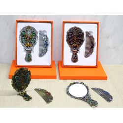 Kelebek Katlanabilir Ayna Ve Tarak Seti Orta Boy