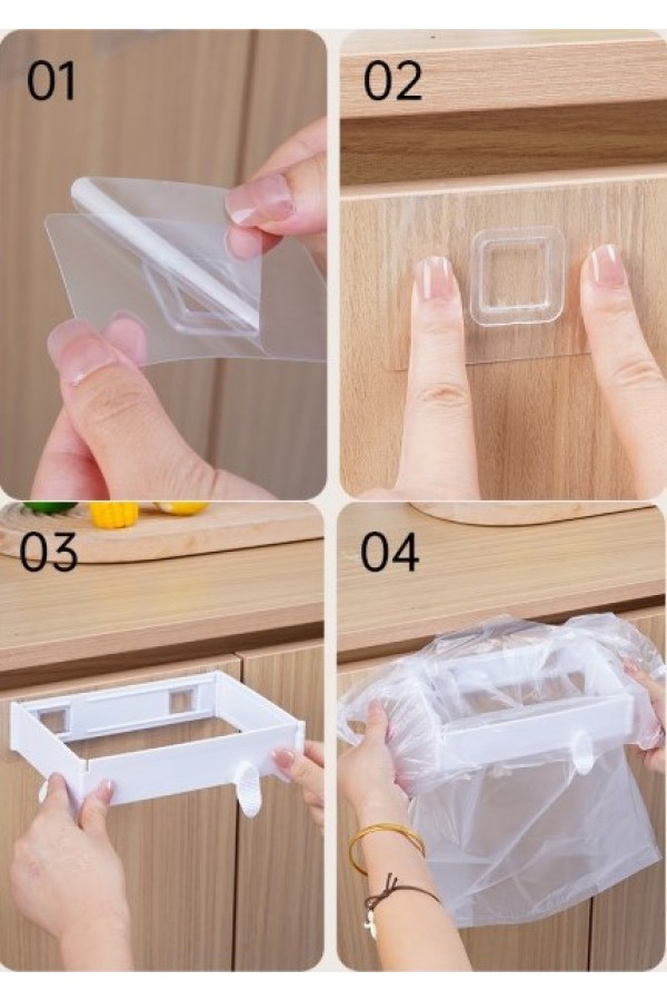 Kendinden Yapışkanlı Katlanabilir Çöp Poşeti Tutucu Aparat