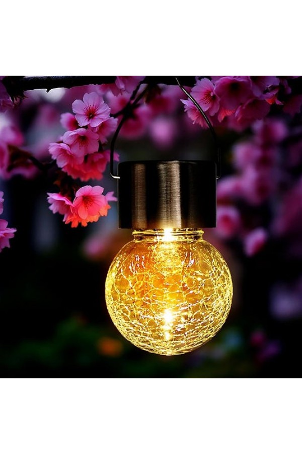 Kırık Cam Tasarımlı Güneş Enerjili Askılı Led Işık Dekor