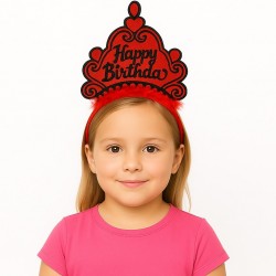 Kırmızı Happy Birthday Prenses Tacı – Doğum Günü Taç Aksesuarı Kırmızı Happy Birthday Prenses Tacı – Doğum Günü Taç Aksesuarı