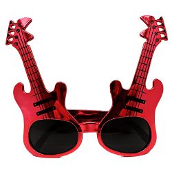 Kırmızı Renk Rockn Roll Gitar Şekilli Parti Gözlüğü 15x15 cm Kırmızı Renk Rockn Roll Gitar Şekilli Parti Gözlüğü 15x15 cm