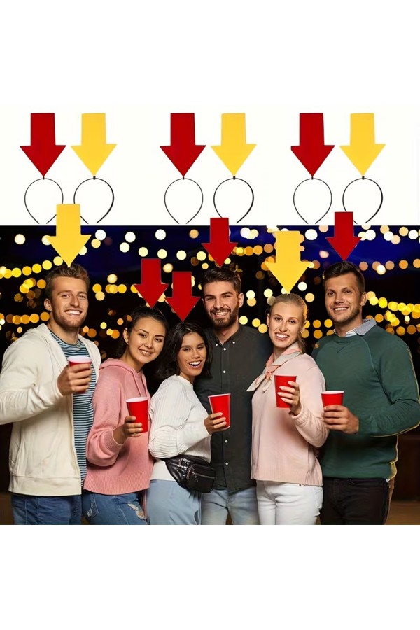 Kişiselleştirilebilir Ok İşaretli Mesaj Tacı (2’li Set Sarı-Kırmızı)