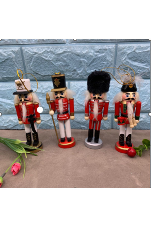 KURŞUN ASKER AHŞAP DEKORATİF EŞYA (4LÜ SET 13CM)
