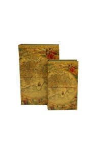 Kutu Kitap Harita 2'li Set Dekoratif Hediyelik Kutu Kitap Harita 2'li Set Dekoratif Hediyelik