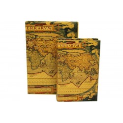 Kutu Kitap Harita 2'li Set Dekoratif Hediyelik