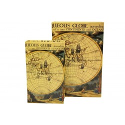 Kutu Kitap Harita 2'li Set Dekoratif Hediyelik